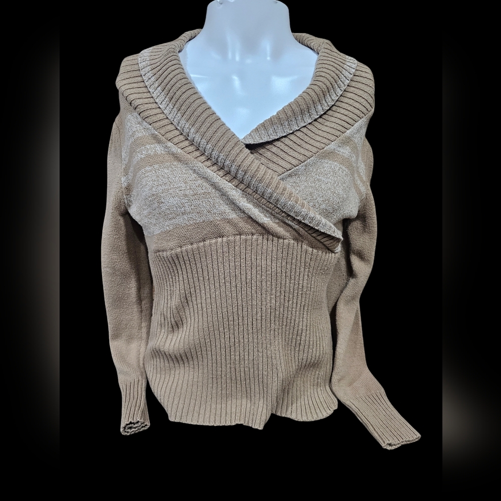 Cozy Tan Knit Sweater‎ Cato Size Large